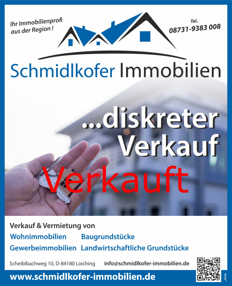 Rubrik Verkauf mit Haus und Schlüssel von SchmidlkoferImmobilien Florian Schmidlkofer Loiching 
